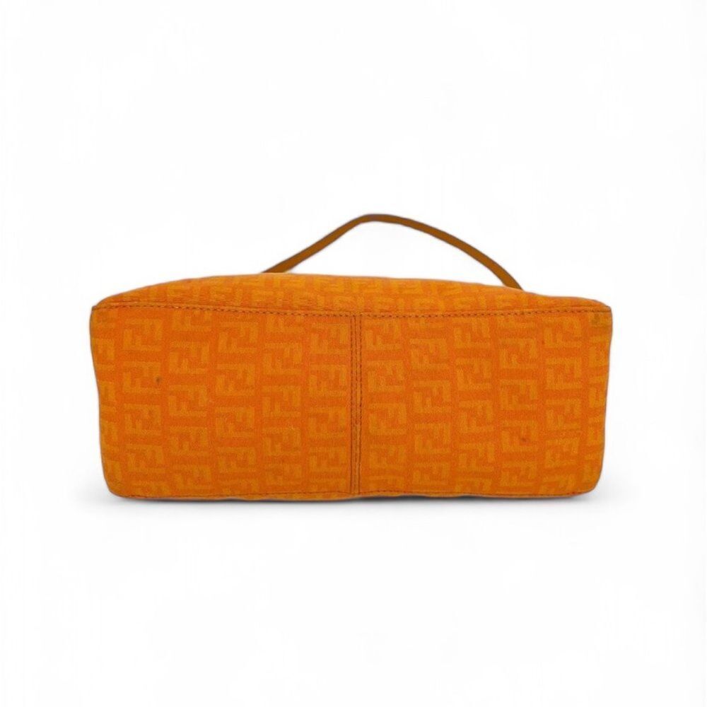 Vintage FENDI Orange Monogram FF Zucca Logo Canvas Pochette Shoulder Bag… - Picture 9 of 16